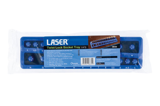 Laser Tools 8632 Twist Lock Socket Tray 1/4"D
