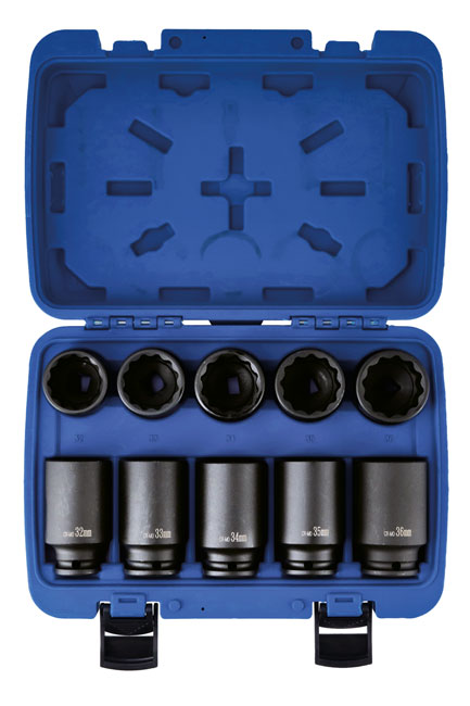 Laser Tools 8700 Bi-Hex Impact Socket Set 1/2"D 10pc