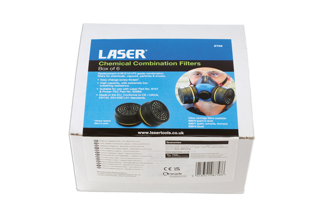Laser Tools 8758 Chemical Combination Filters – box of 6 (A1B1E1K1P3)