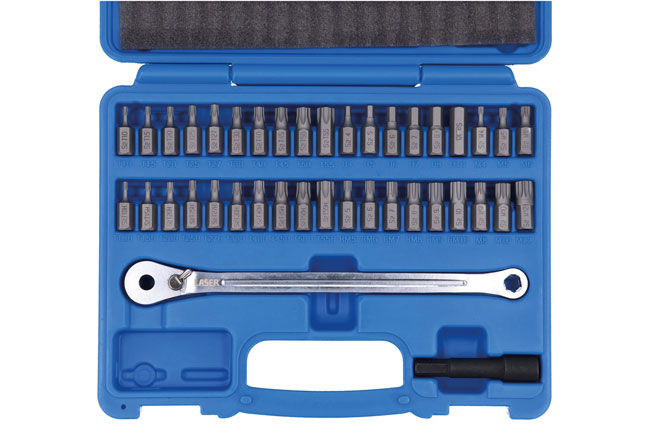 Laser Tools 8770 Low Profile Ratchet & Bit Set 40pc