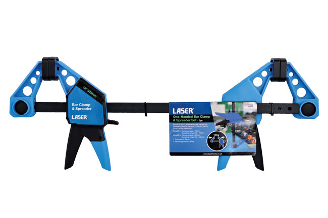 Laser Tools 8817 One-Handed Bar Clamp & Spreader Set
