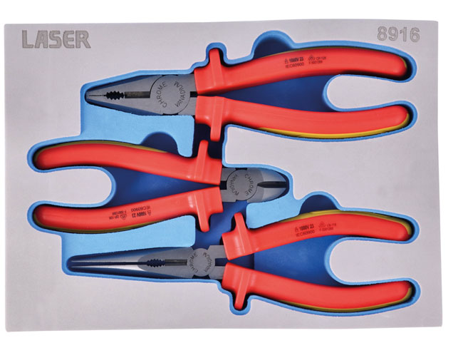 Laser Tools 8916 Insulated Plier Set 3pc