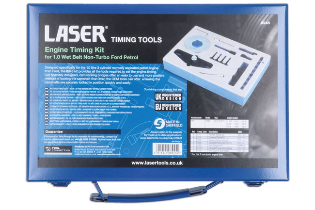 Laser Tools 8945 Engine Timing Kit - for 1.0 Wet Belt Non-Turbo Ford Petrol