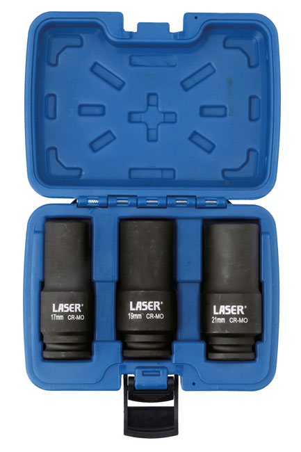 Laser Tools 8953 Weighted Socket Set 1/2"D 3pc