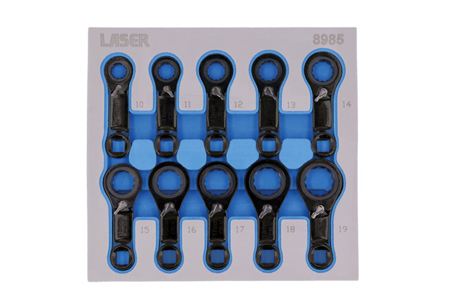 Laser Tools 8985 Ratchet Ring Torque Adaptor Set 3/8"D 10pc