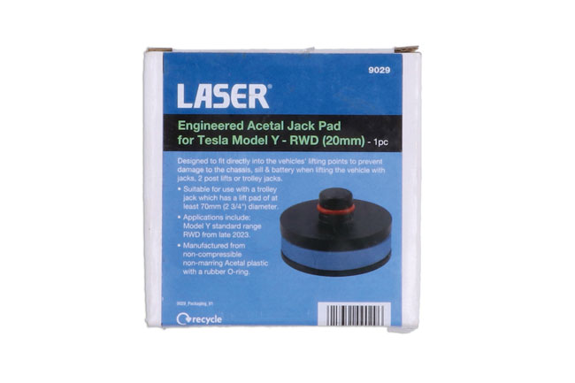 Laser Tools 9029 Engineered Acetal Jack Pads for Tesla Model Y - RWD (20mm)